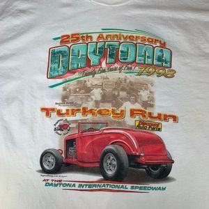 Vintage T Shirt Daytona 1998 25th Annual Turkey Hot Rod Run USA & Plaque 3XL